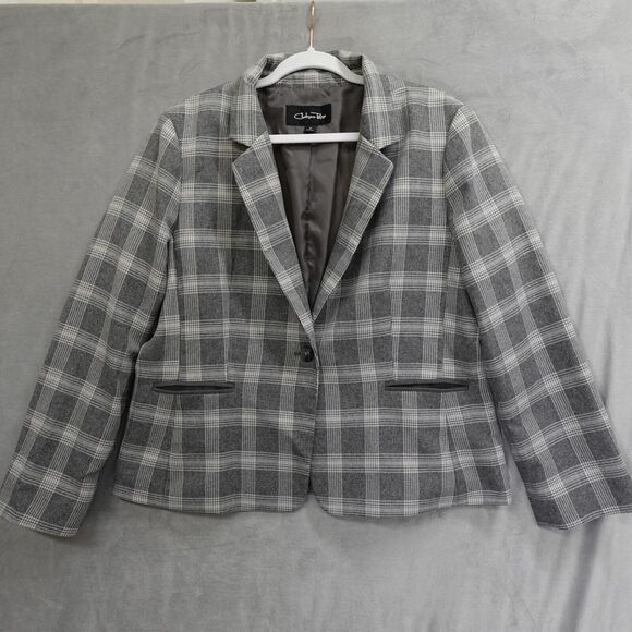 Chelsea Rose Jackets & Blazers - Chelsea Rose Blazer Size 18 Gray Plaid Womens Suit Jacket, Preppy, Business Wear